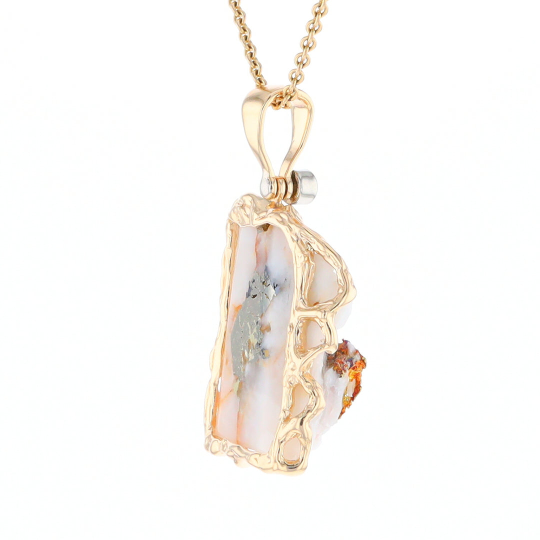 Gold Quartz Freeform Pendant (G3)