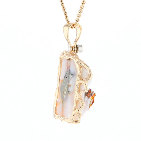 Gold Quartz Freeform Pendant (G3)