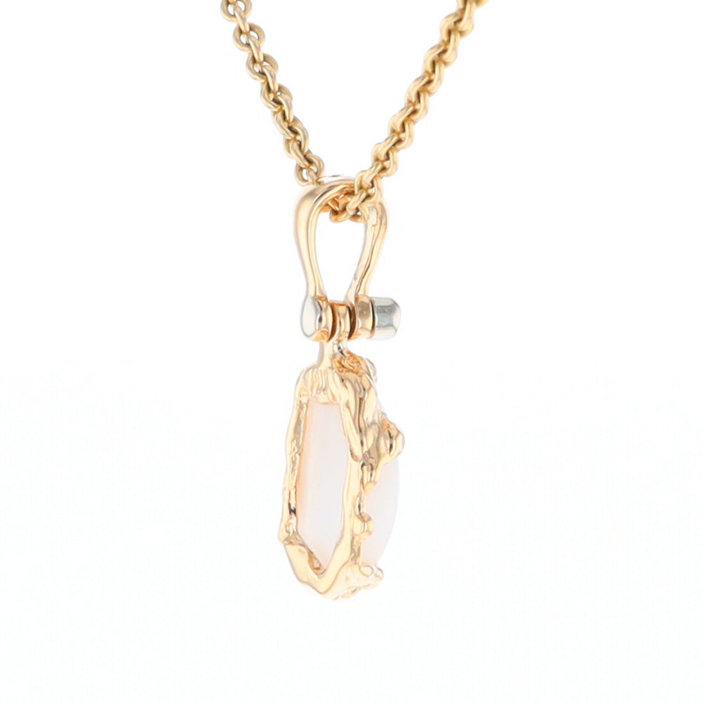 Gold Quartz Freeform Pendant