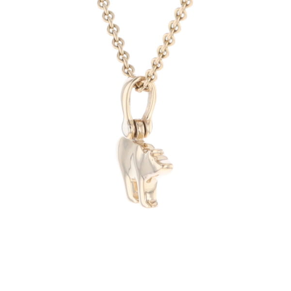 Gold Quartz Inlaid Polar Bear Pendant