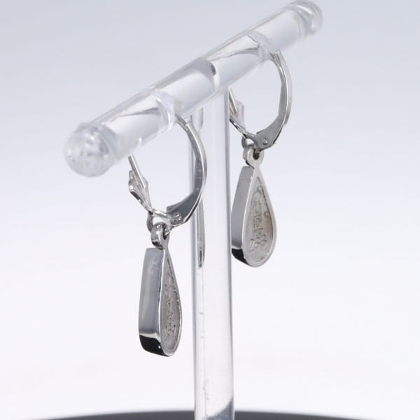 Opal Earrings Tear Drop Inlaid Design Lever Backs