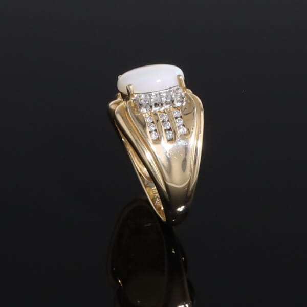 Opal Diamond Channels Ring