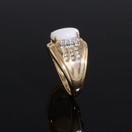 Opal Diamond Channels Ring