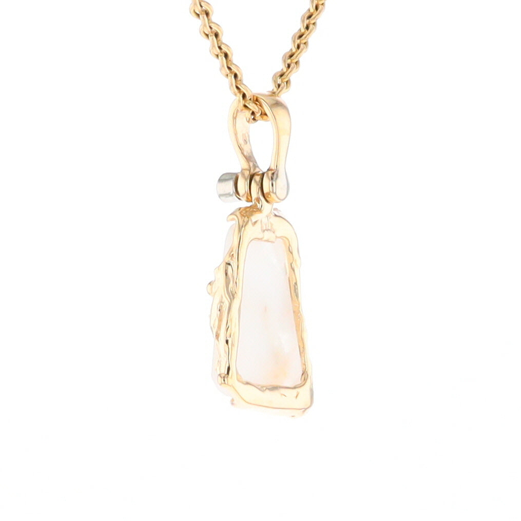 Gold Quartz Freeform Pendant