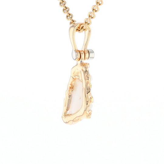 Rough Gold Quartz Freeform Pendant