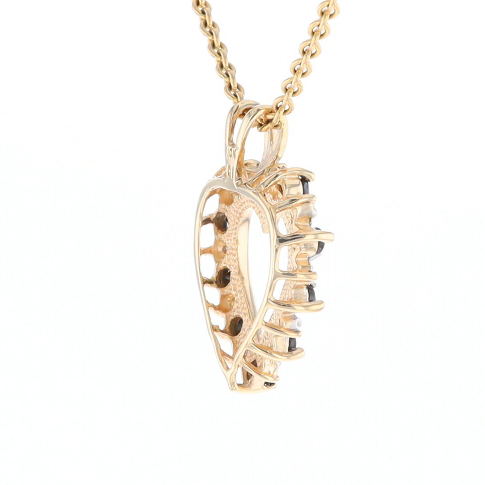 Open Heart Sapphire & Diamond Pendant