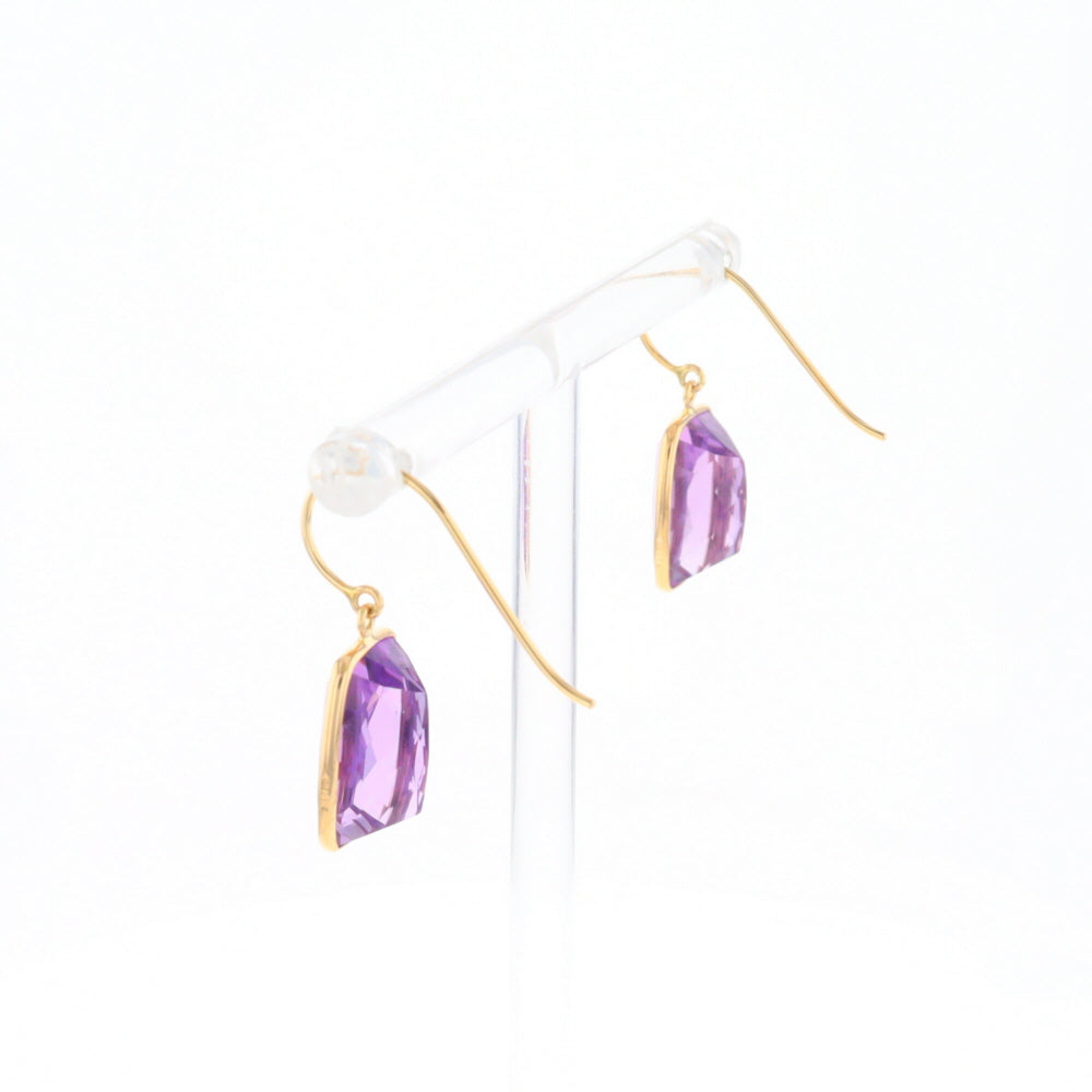 Solitaire Amethyst Dangle Earrings