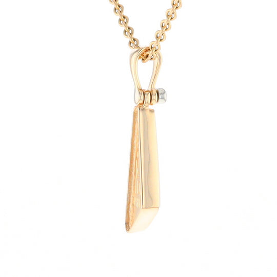 Triangular Gold Quartz Pendant - G2