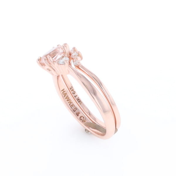 Two Ring Morganite Wedding Set