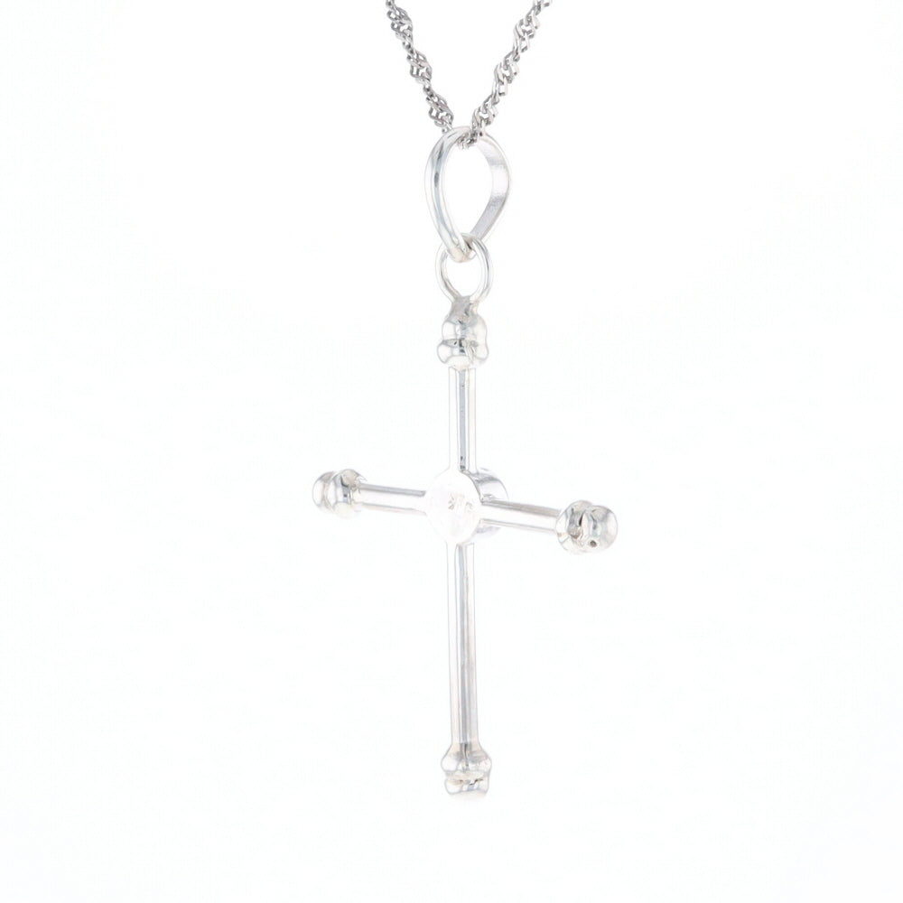 Silver Peridot Cross