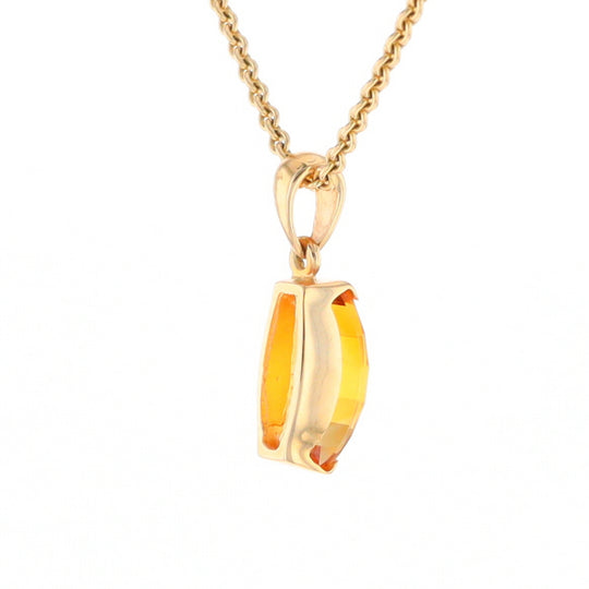 Fancy Cut Citrine Solitaire Pendant