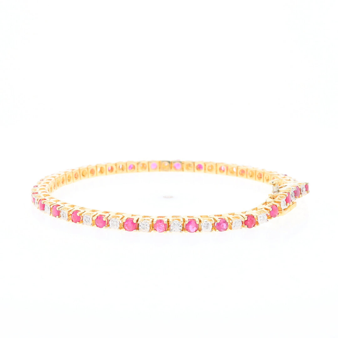 Ruby and Diamond Tennis Bracelet