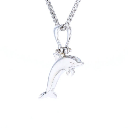 Onyx Inlaid Dolphin Pendant