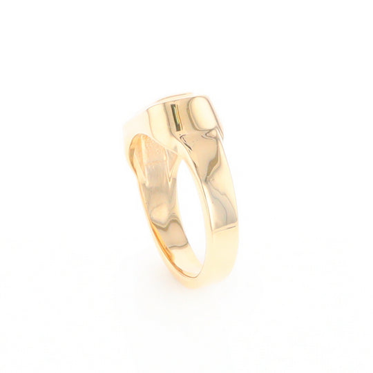 Gold Quartz Ring Oval Inlaid Design - G2