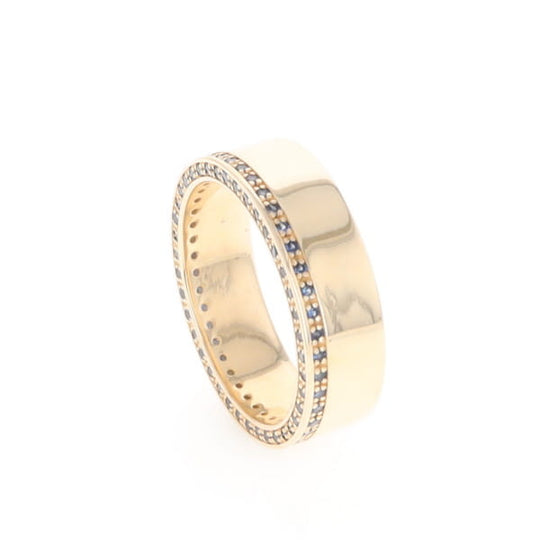 Men's Blue Sapphire Wedding Band Contemporary Design