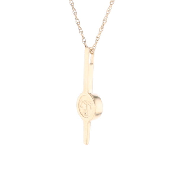 Gold Quartz Necklace Bar Design Round Fine Quality Inlaid Pendant
