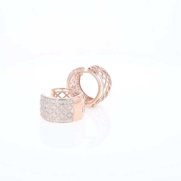 Checkered Wide Hinge Hoop Earrings