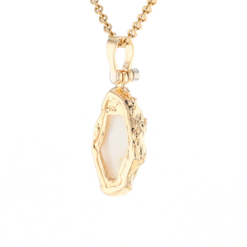 Gold Quartz Freeform Pendant