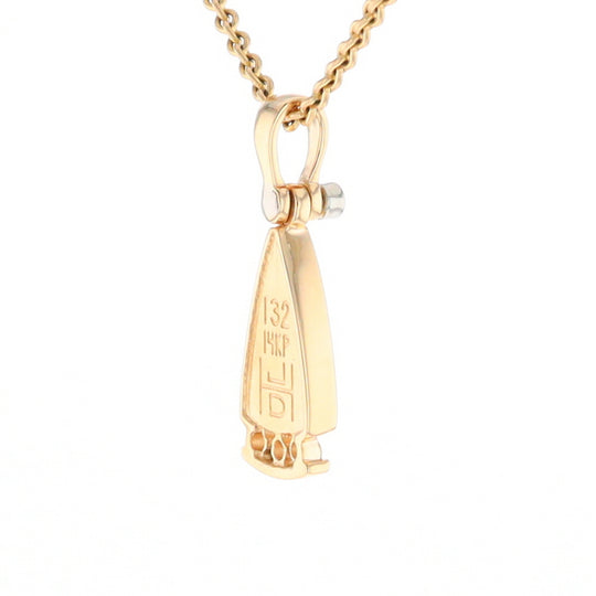 Gold Quartz Triangle Inlaid Pendant with 0.08ctw Diamonds - G2