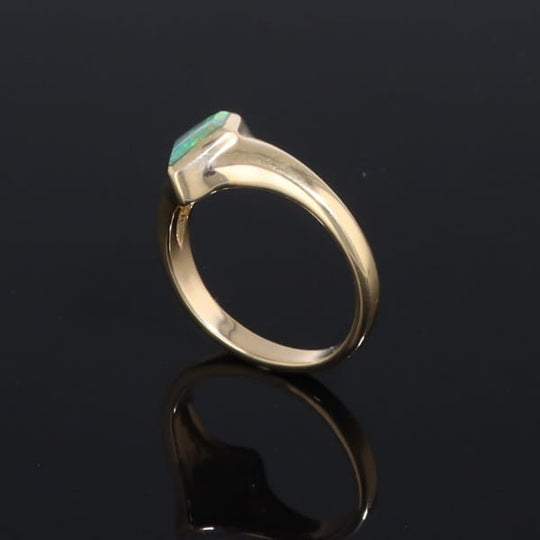 Ethiopian Opal Rings Diamond Shape Inlaid Design