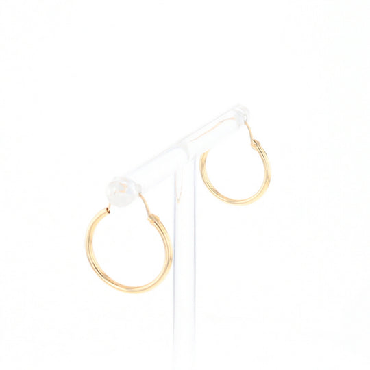 Gold Hollow Tube Hoop Earrings