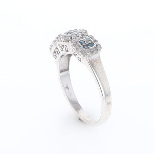 Triple Diamond Halo Ring
