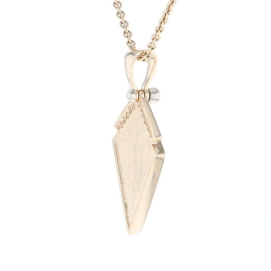Meteorite Kite Shape Inlaid Pendant with 0.19ctw Diamonds