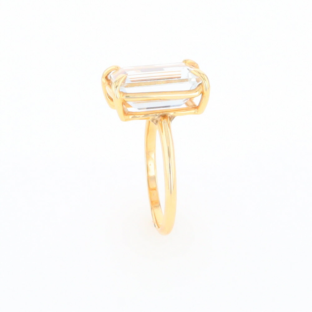 Emerald Cut Blue Topaz Ring