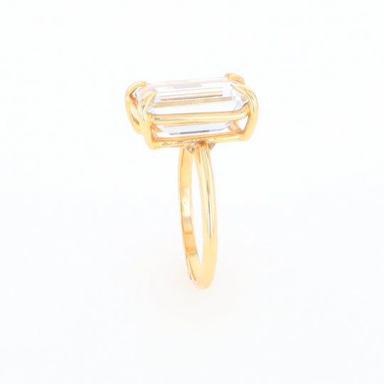 Emerald Cut Blue Topaz Ring