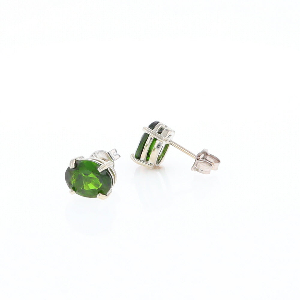 Chrome Diopside Solitaire Studs