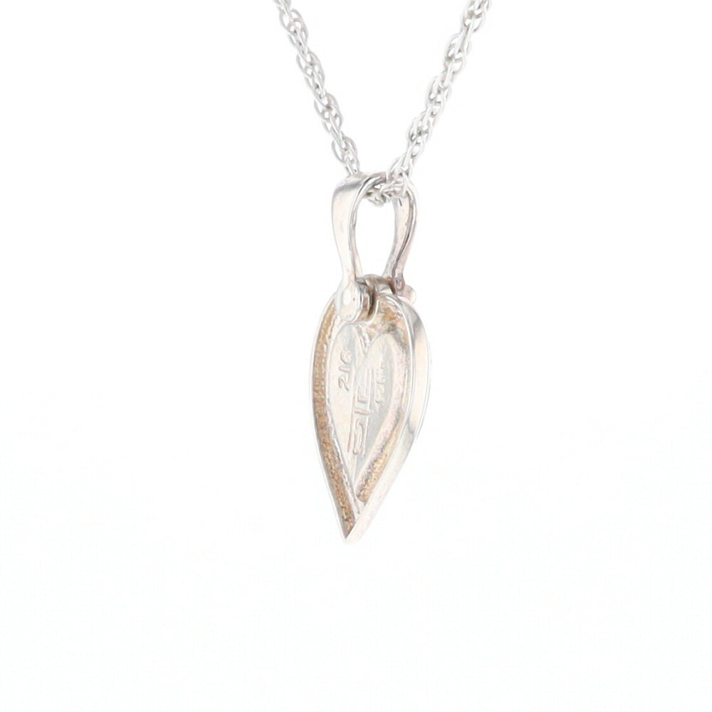 Sterling Silver Gold Quartz Inlaid Heart Pendant - G3