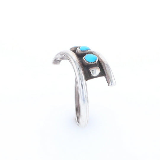 Round Turquoise Row Bypass Ring