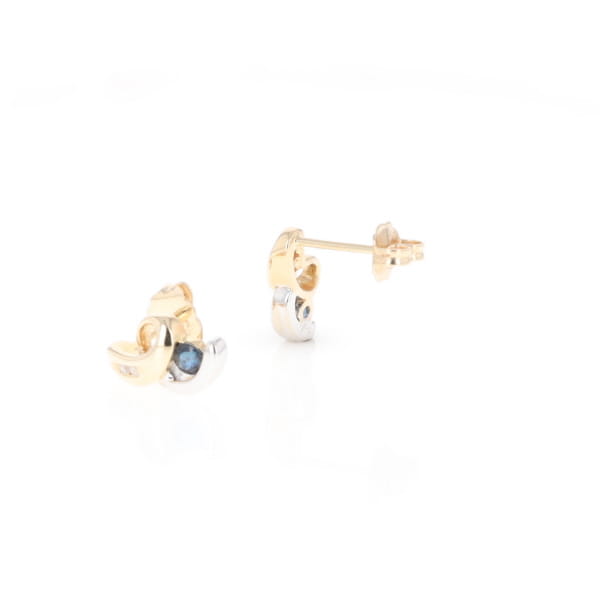 Blue Sapphire Swirl Earrings