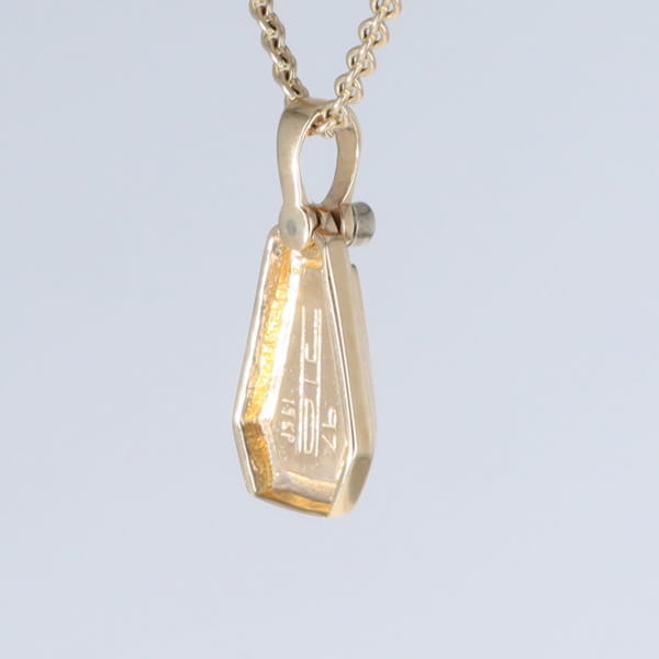 Opal Triangle Inlay with .02ctw Diamond Pendant