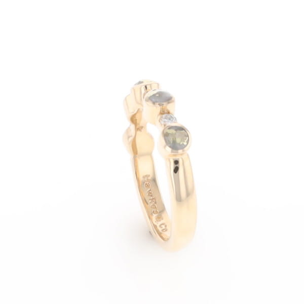 Gold Quartz Circle Inlay Wedding Band - G2