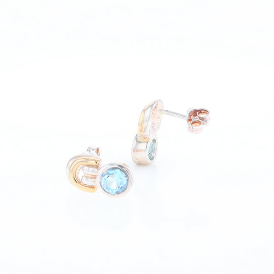 Blue Topaz Stud Earrings