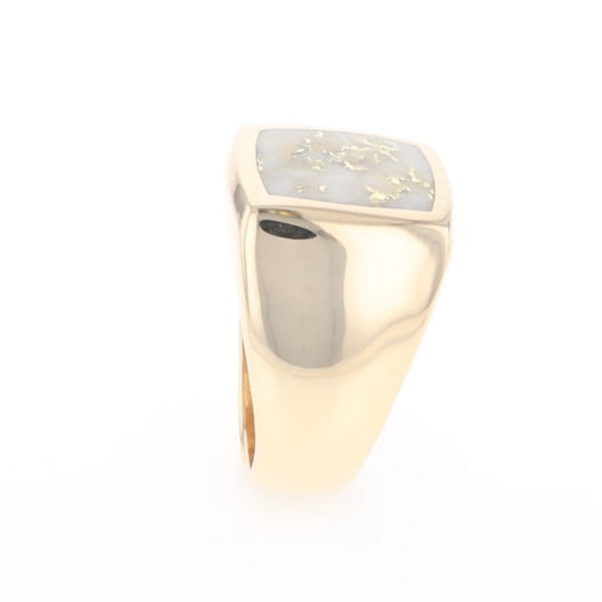 Natural Gold Quartz Men's Ring