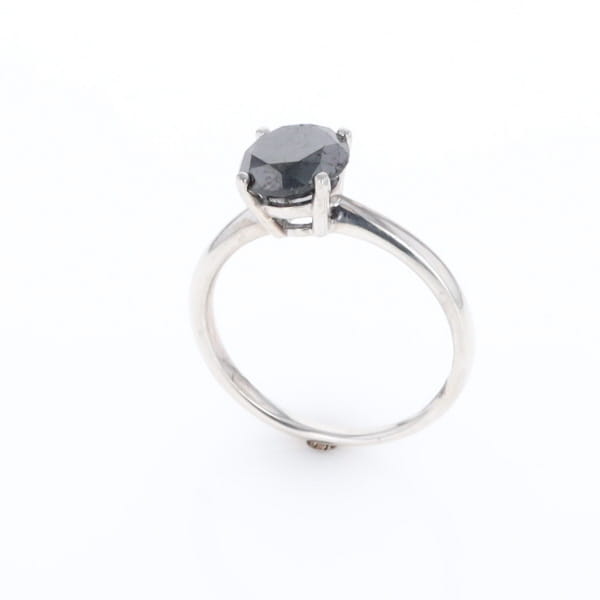 Black Diamond Solitaire Ring