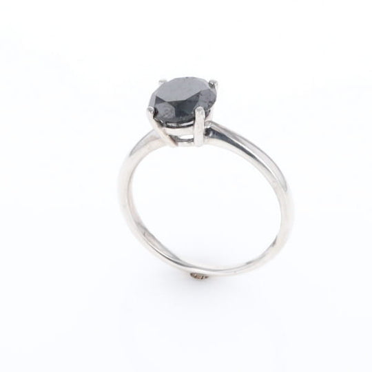 Black Diamond Solitaire Ring