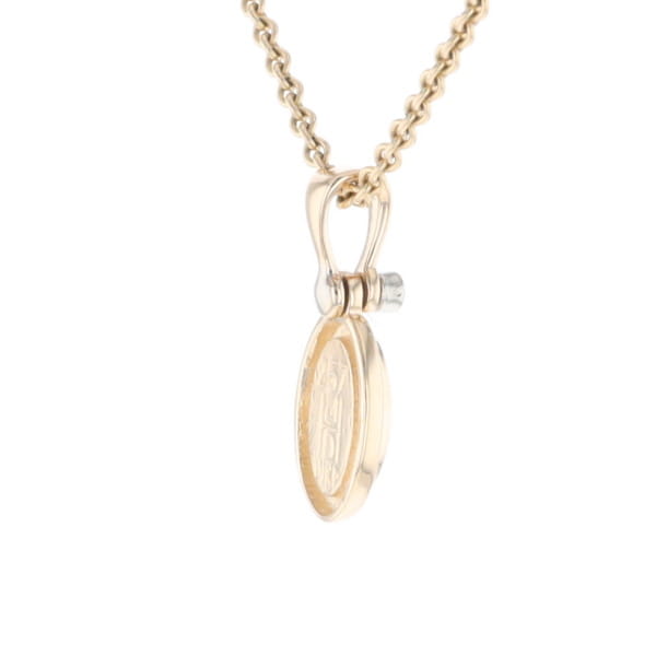 Natural pietersite oval inlaid .02ctw diamond pendant