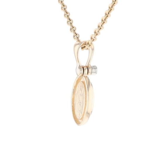 Natural pietersite oval inlaid .02ctw diamond pendant