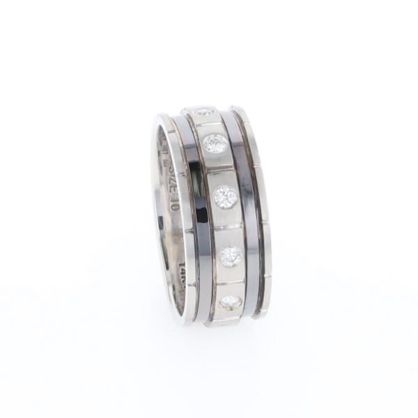 Contemporary Men's Comfort Fit Wedding Band With Diamonds