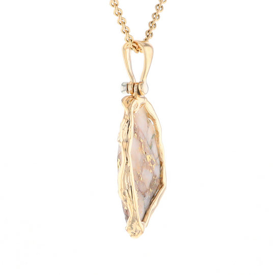 Gold Quartz Freeform Pendant (G2)