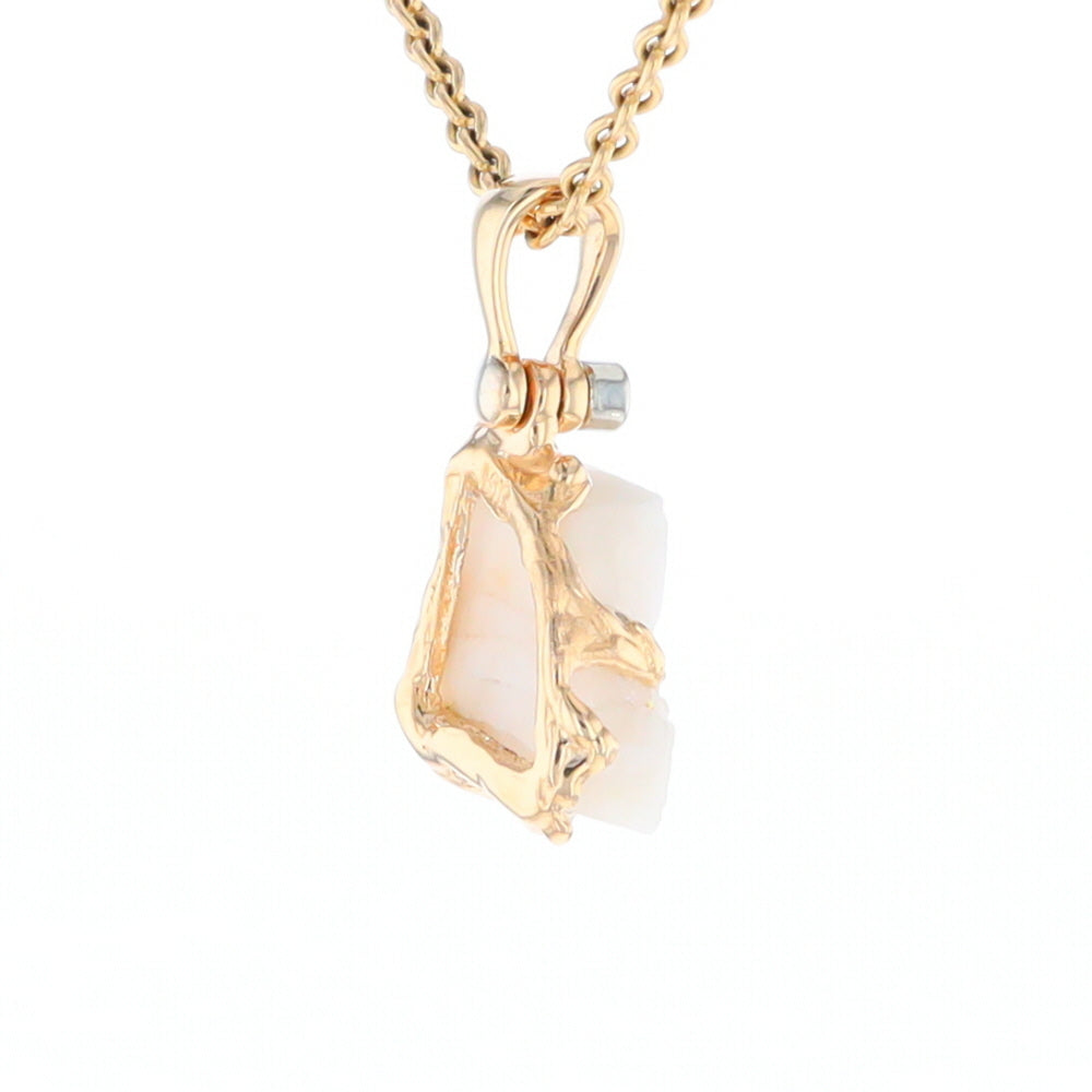 Rough Gold Quartz Freeform Pendant