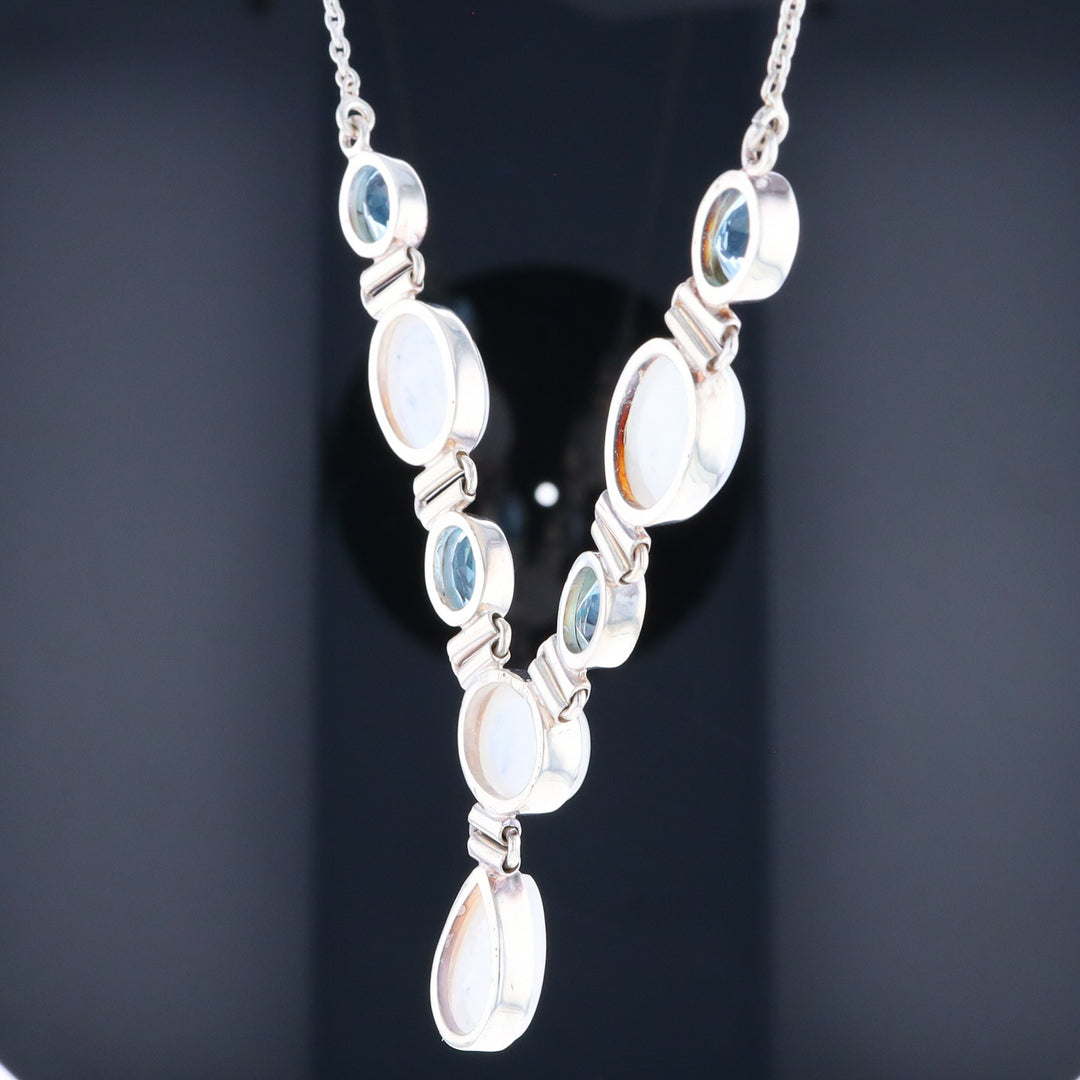 Moonstone & Blue Topaz Necklace