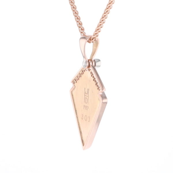 Turquoise Kite Shaped Inlaid Pendant with 0.19ctw Diamonds