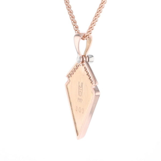 Turquoise Kite Shaped Inlaid Pendant with 0.19ctw Diamonds