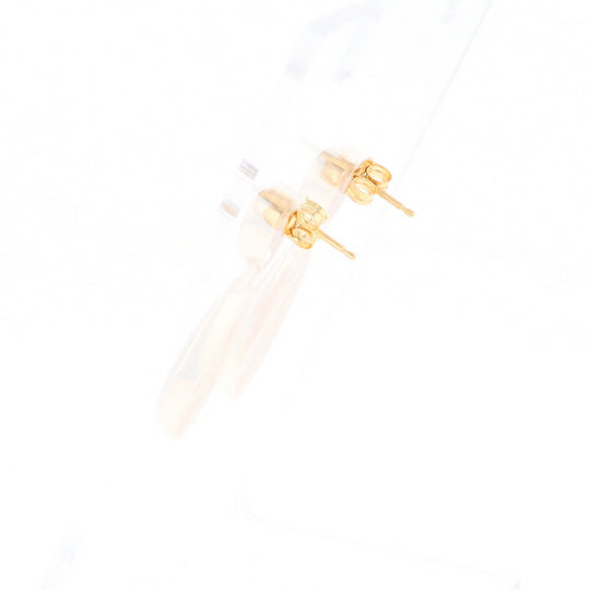 Gold Quartz Earrings Tear Drop Inlaid Design