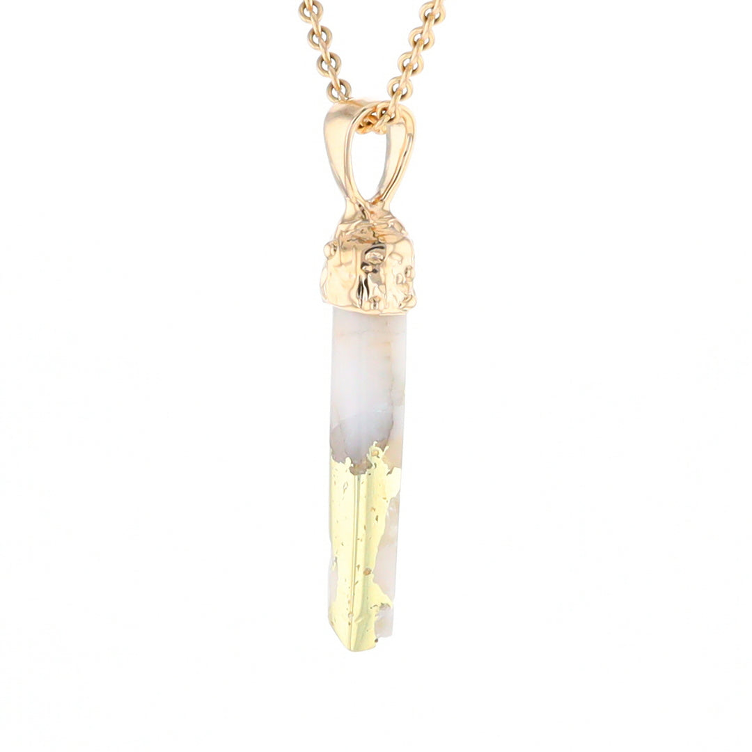 Gold Quartz Free Form Pendant