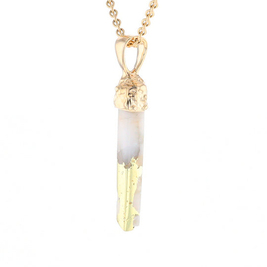 Gold Quartz Free Form Pendant